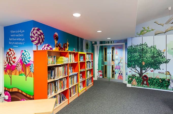 The school library at Edoma Iyawot Academy
