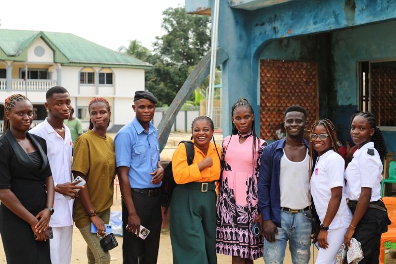Students in uniform at the Career Day celebration